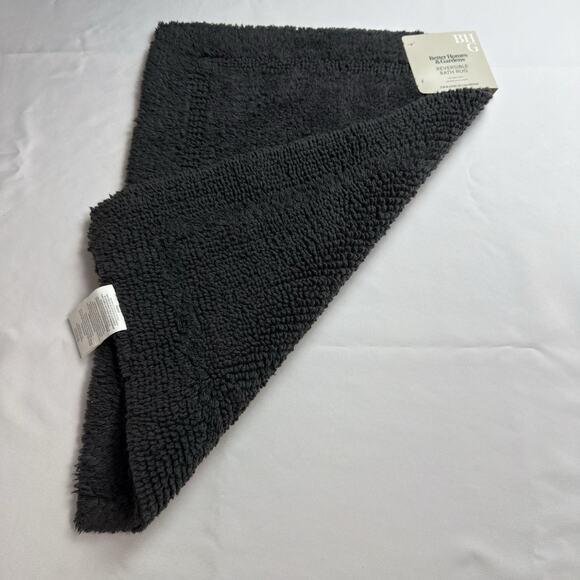 Better Homes & Gardens Cotton Reversible Bath Rug Grey Shadow 17" x 24" - Picture 2 of 6